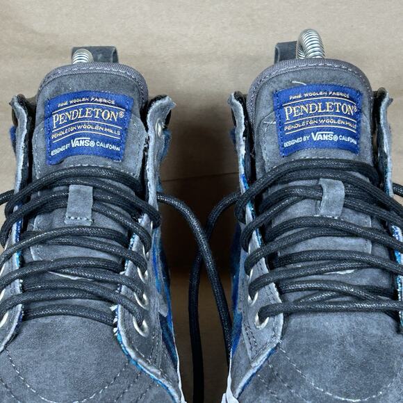 Vans Pendleton Sk8-Hi Top Wn 7.0 Men 5.5 Blue Tribal Wool Skateboarding Sneaker - Picture 5 of 12